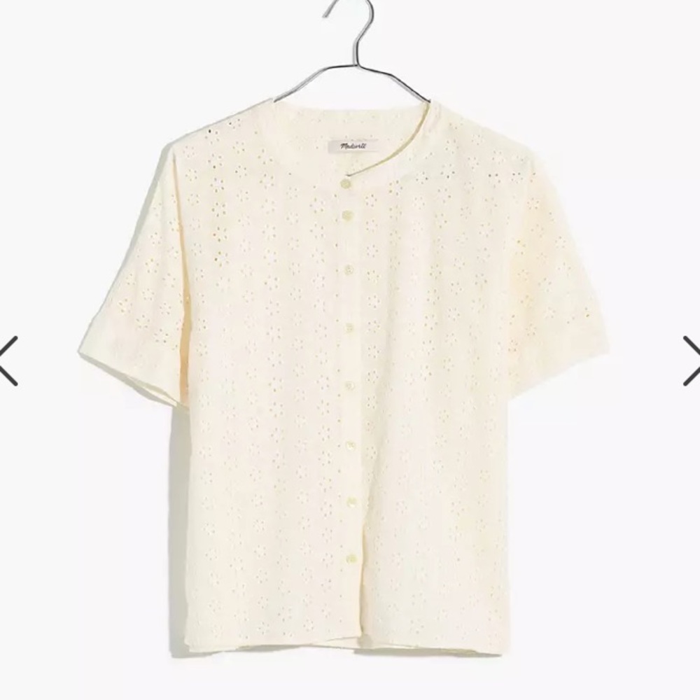 Madewell Boxy Eyelet Button Down Top